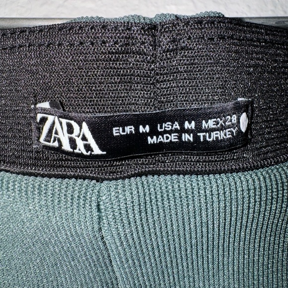 Zara green ribbed boot cut leggings - Picture 3 of 5